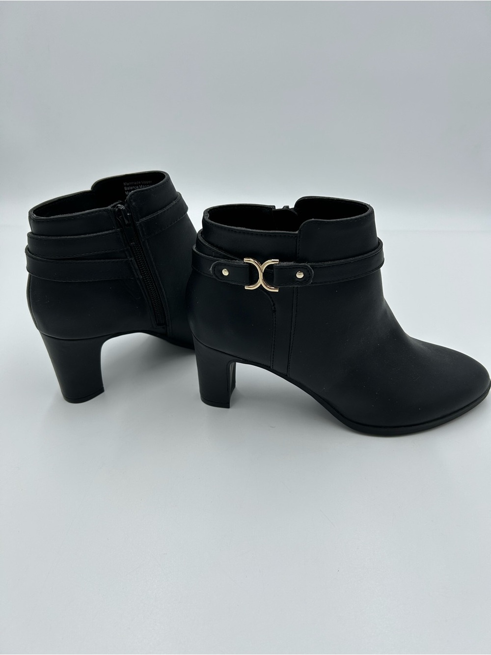 Charter Club Black Women's Ankle Boots with Gold Accent 7.5M